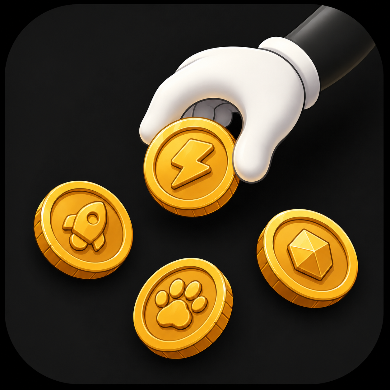 A collector selecting one coin to scan